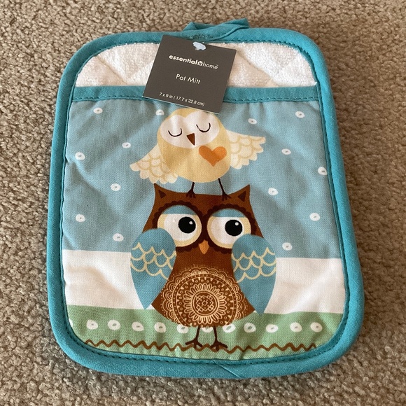 new condition, set of 2, pot mitts with owl cute design - Picture 4 of 4